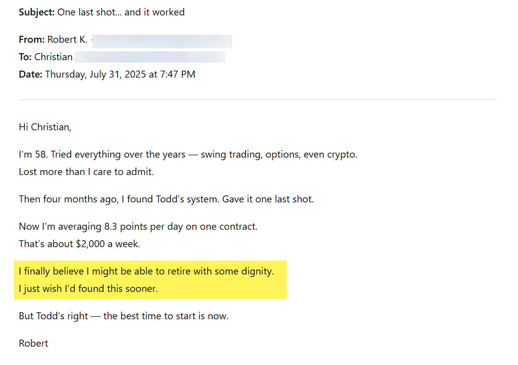 Robert Testimonial